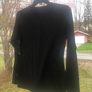 Black long sleeve fleece on inside Champion thermal shirt